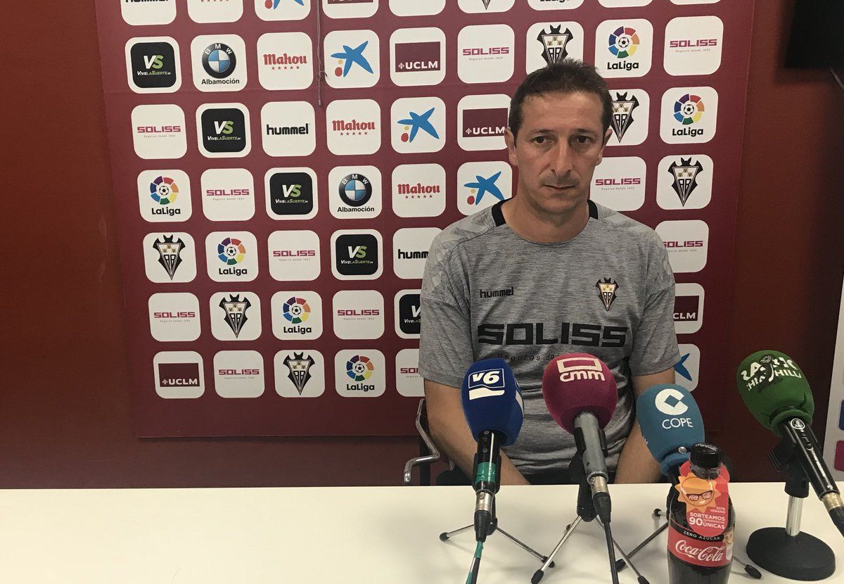 Ramis en su rueda de prensa previa a recibir al Real Zaragoza. | Foto: Albacete Balompié