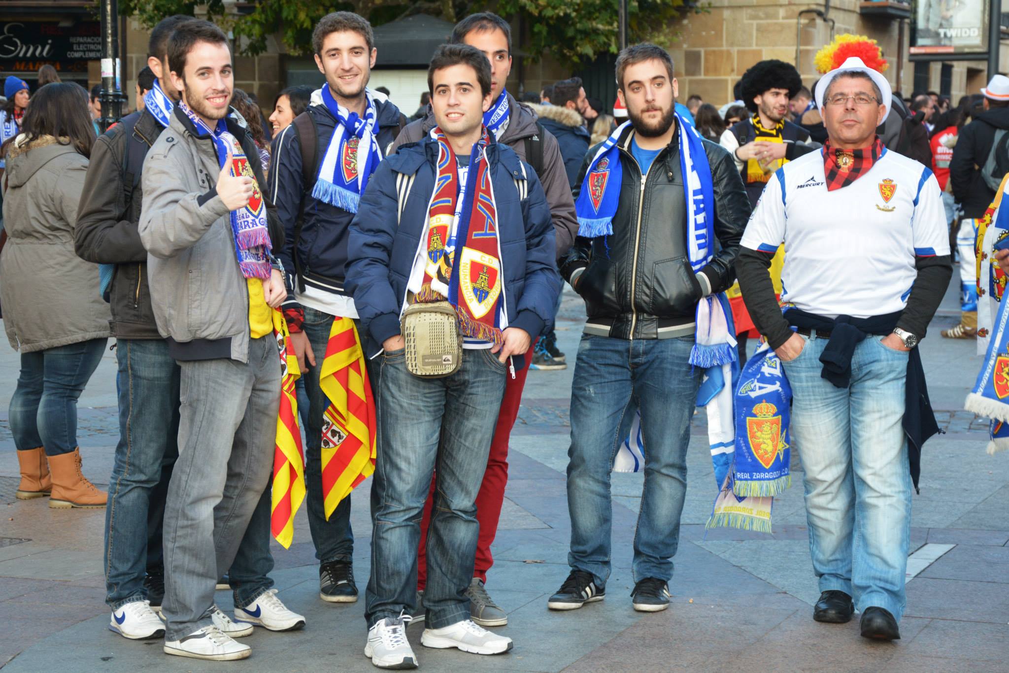 Afición zaragocista en Soria. | Foto: Federación Peñas Real Zaragoza