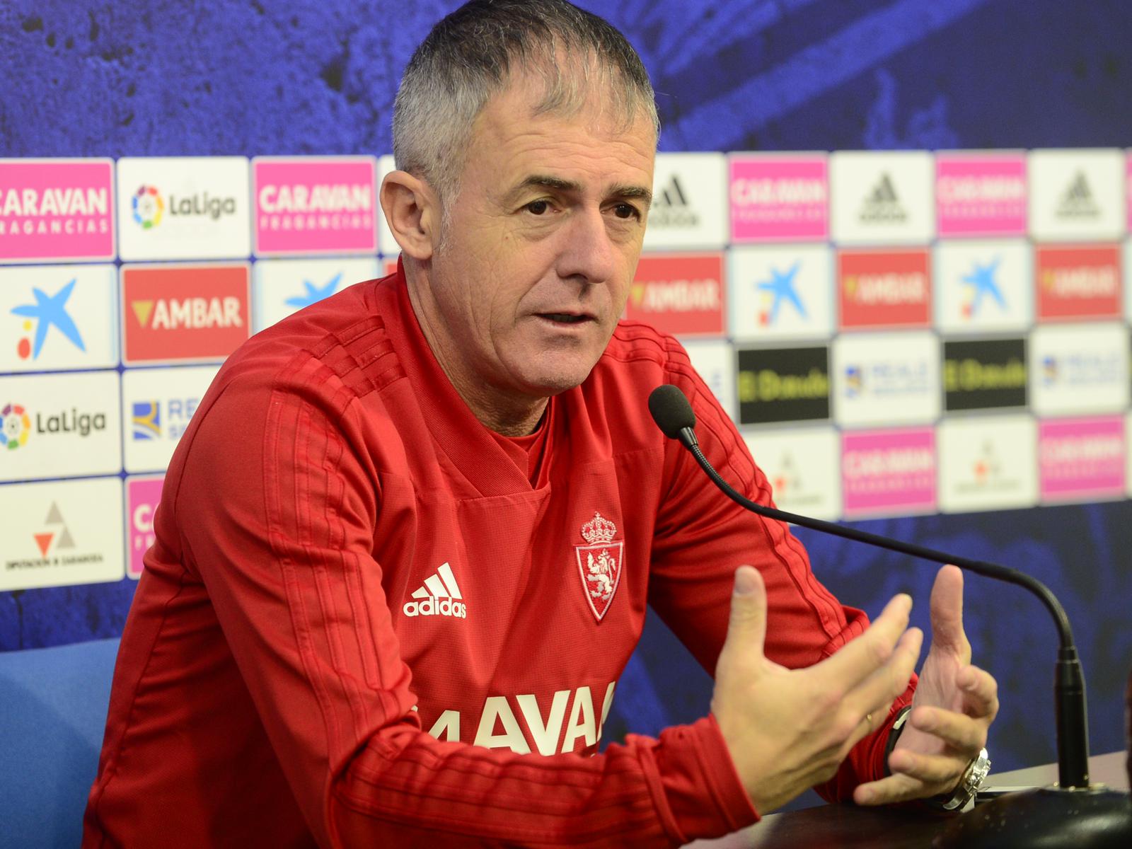 Alcaraz en su rueda de prensa previa al Elche - Real Zaragoza. | Foto: Real Zaragoza