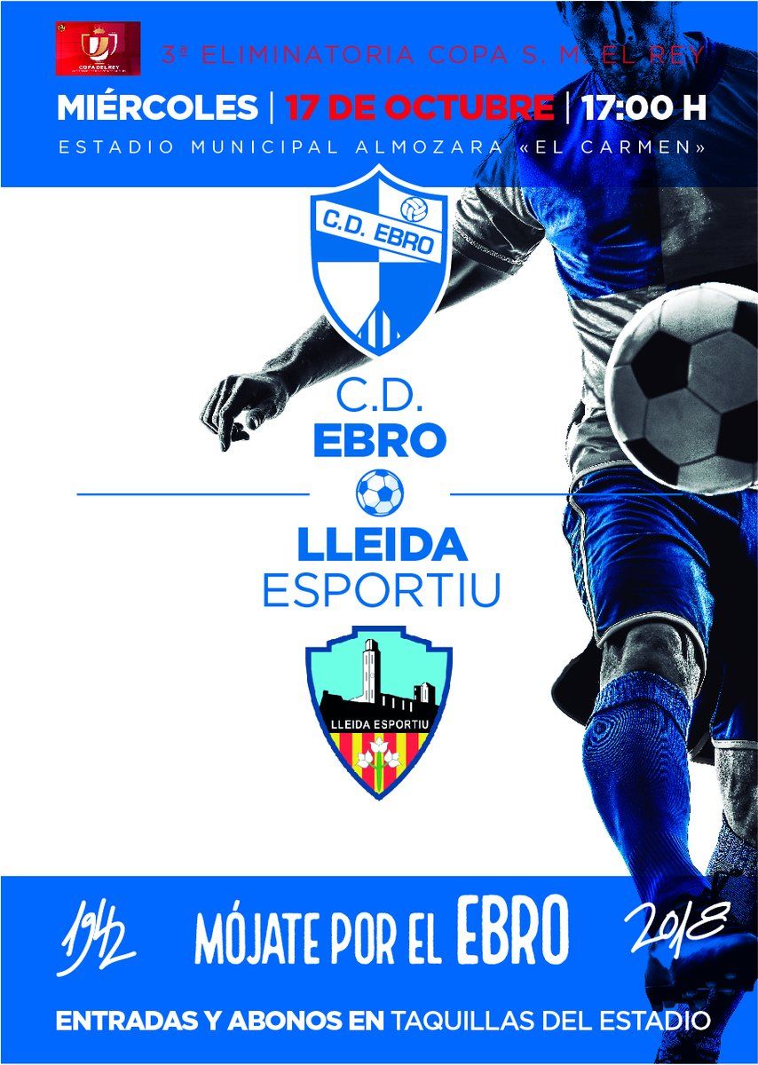 Cartel oficial del partido de Copa entre el Ebro y el Lleida. | Foto: CD Ebro