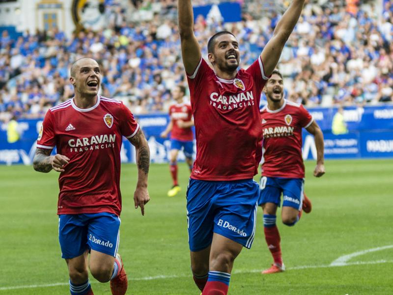 Verdasca celebra el 0-2 en Oviedo, en un partido que acabaría en goleada maña.| Foto: LaLiga