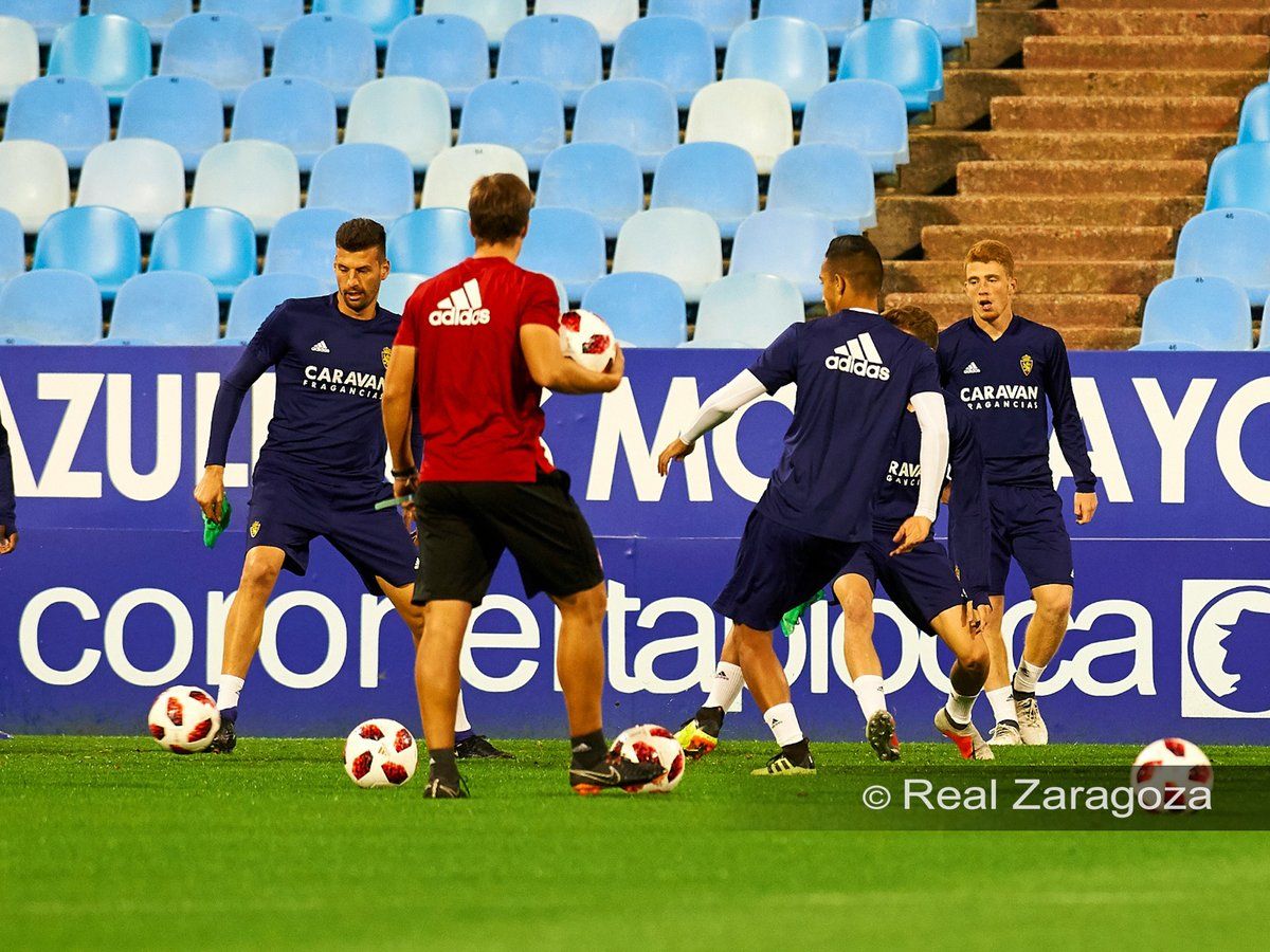 Último entrenamiento en la Romareda antes del partido de Copa. | Foto: Real Zaragoza