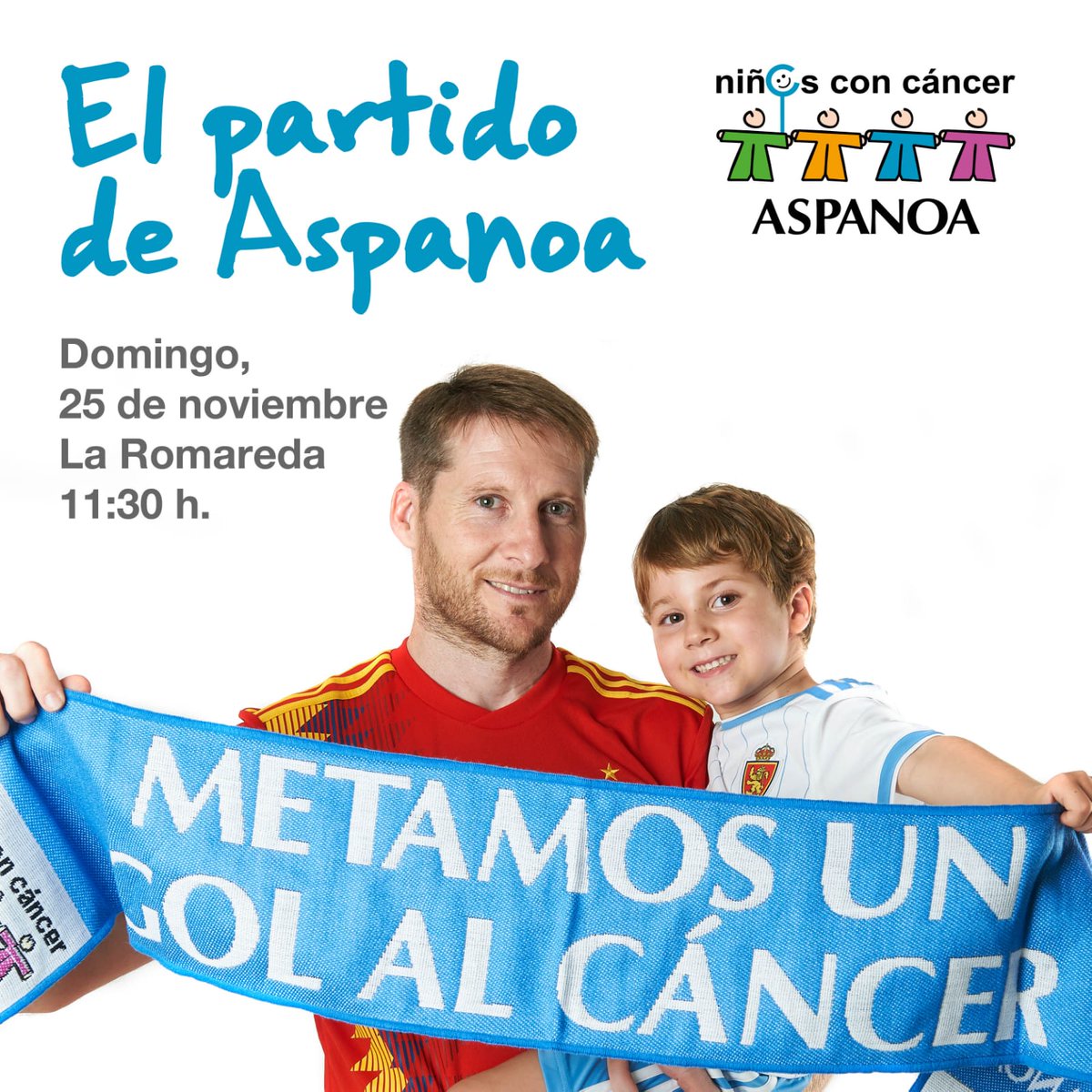 Cartel oficial del partido a beneficio de Aspanoa. | Foto: Aspanoa