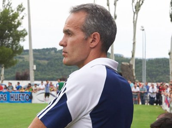 Javi Suárez en su etapa como entrenador del Real Zaragoza 'B'