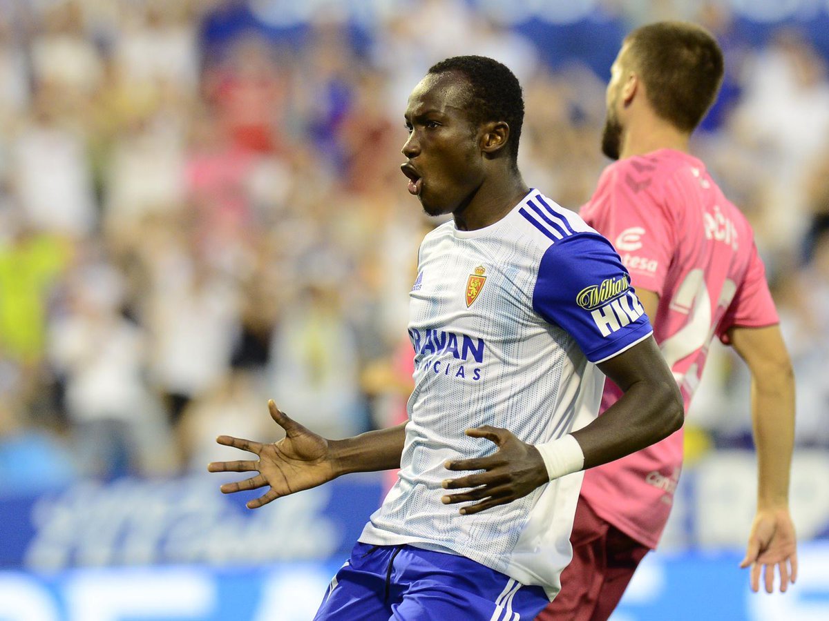 Dwamena en el partido ante el Tenerife. Foto: Real Zaragoza