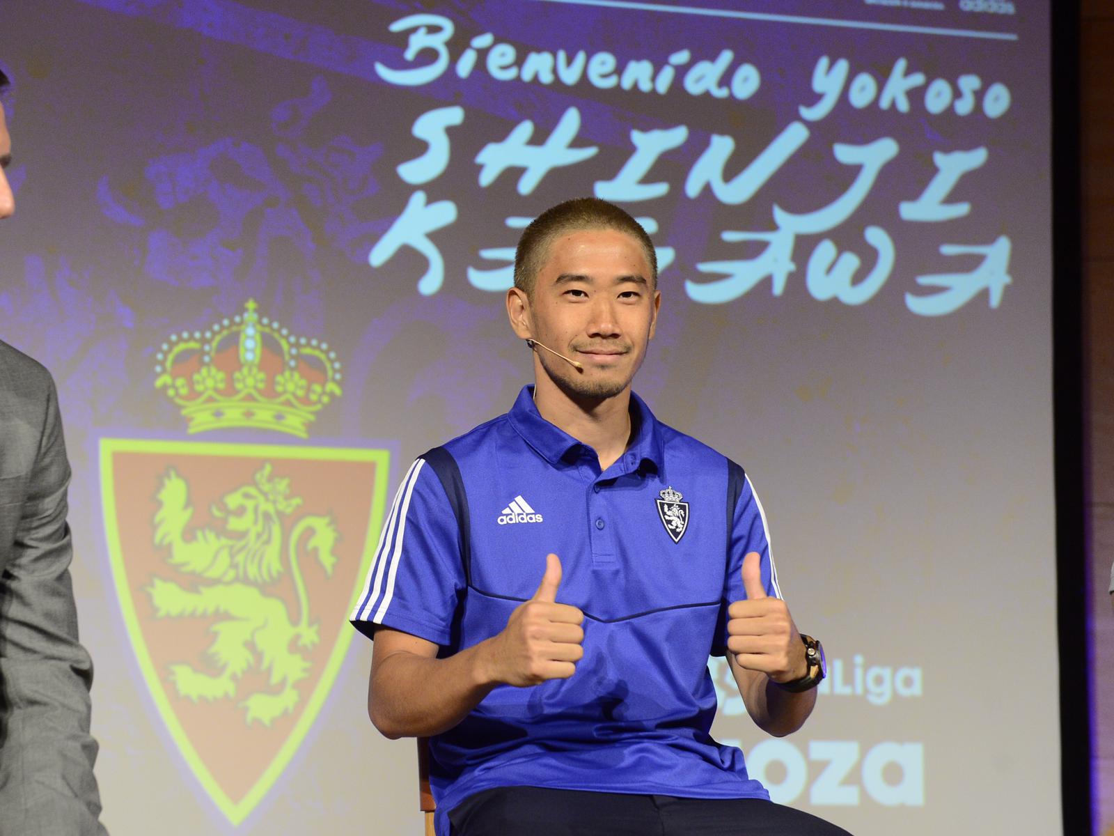 Kagawa en su presentación como nuevo jugador del Real Zaragoza | Foto: Real Zaragoza
