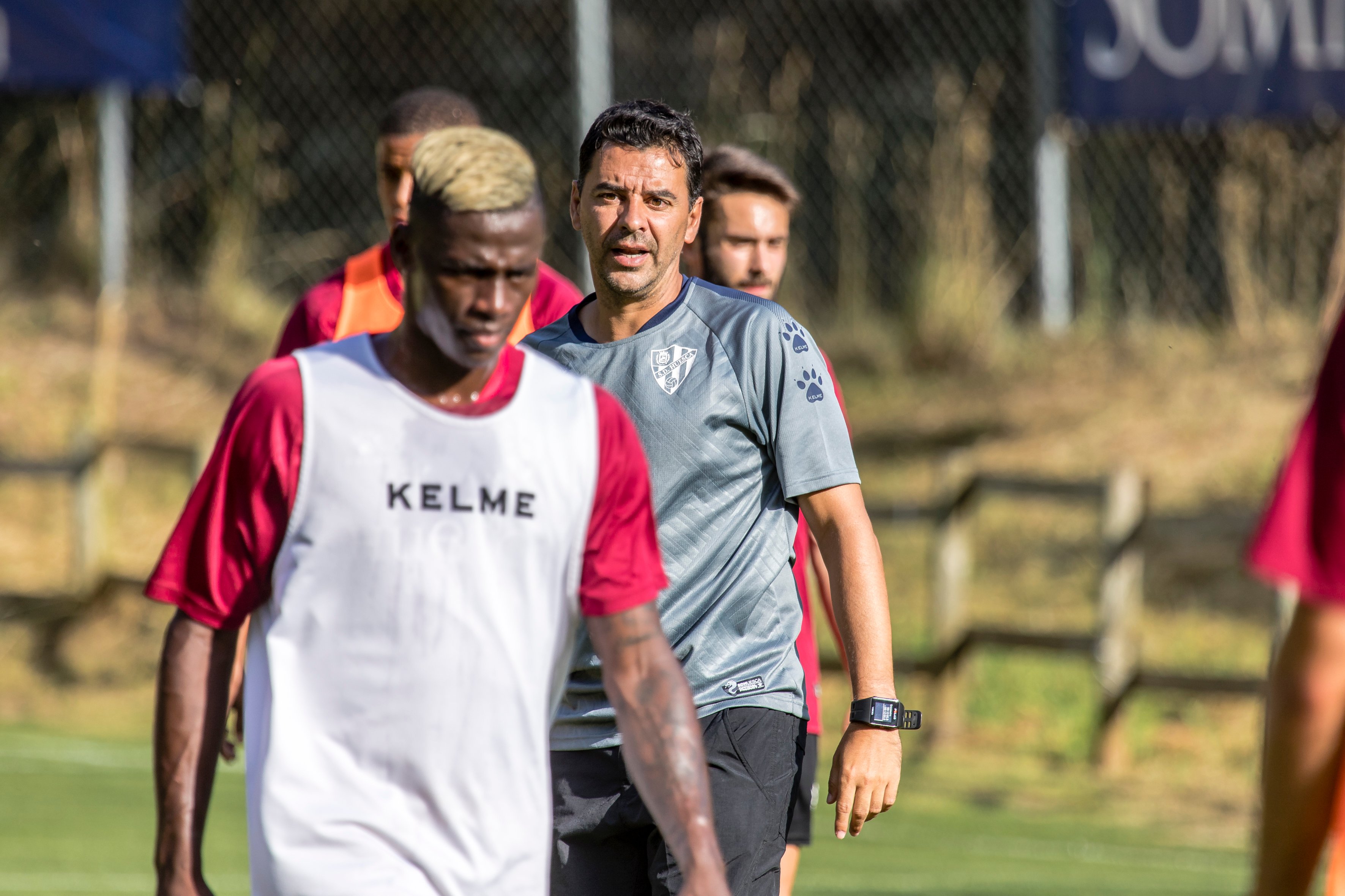 Míchel, en un entrenamiento de la SD Huesca durante la pretemporada | Foto: SD Huesca