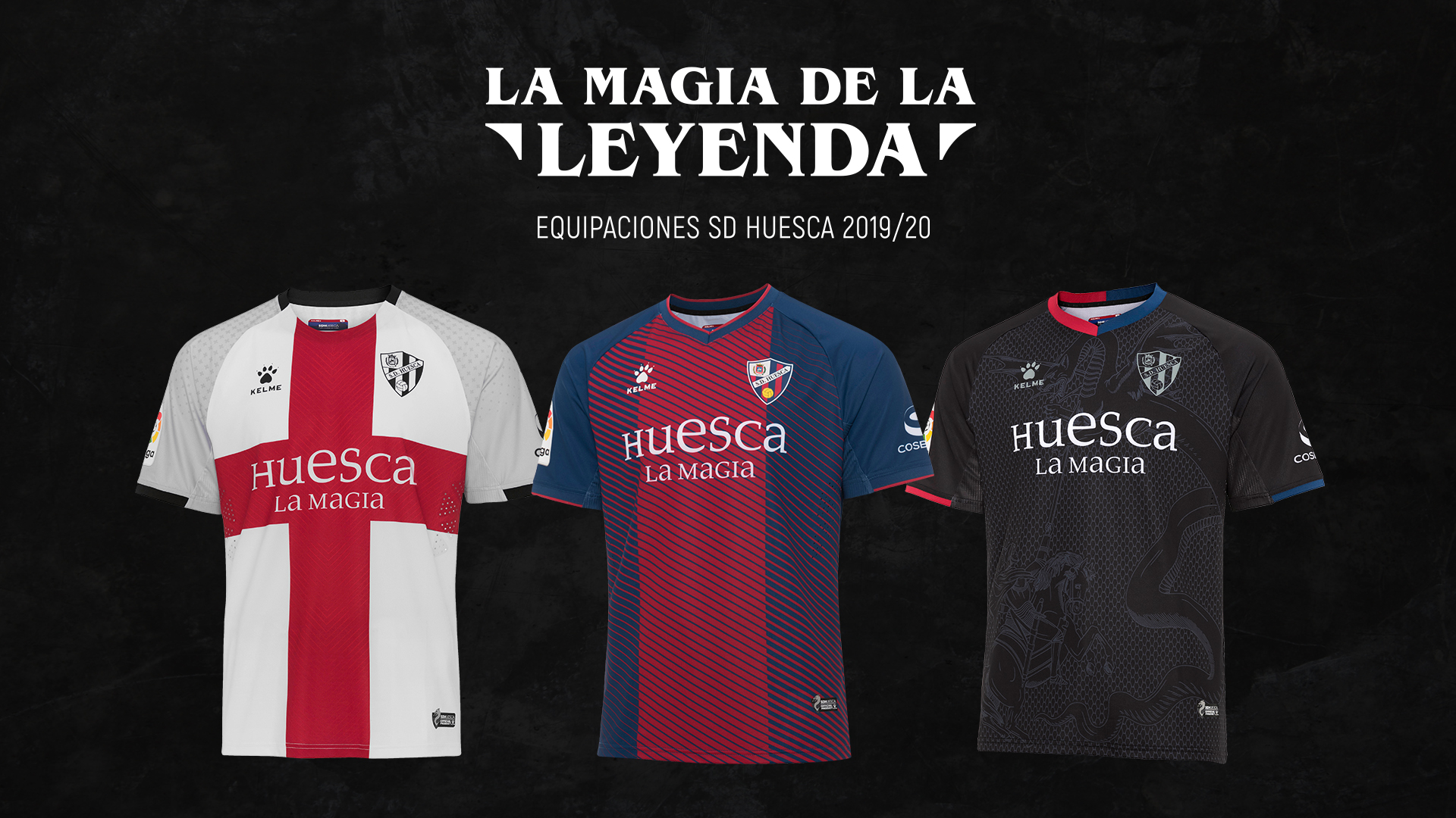 La camiseta negra de la SD Huesca en el top 3 de España