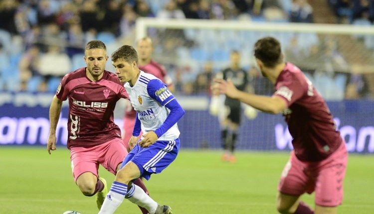 Soro, jugador del Real Zaragoza, en el partido ante el Albacete