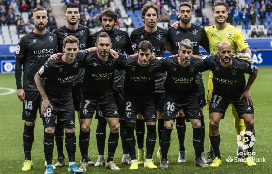 Once inicial del Huesca en el partido jugado en el Tartiere contra el Oviedo. Foto: LaLiga