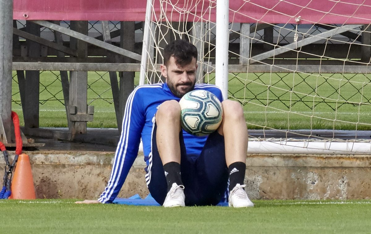 Alberto Guitián en el regreso a los entrenamientos en la Ciudad Deportiva. Foto: Real Zaragoza