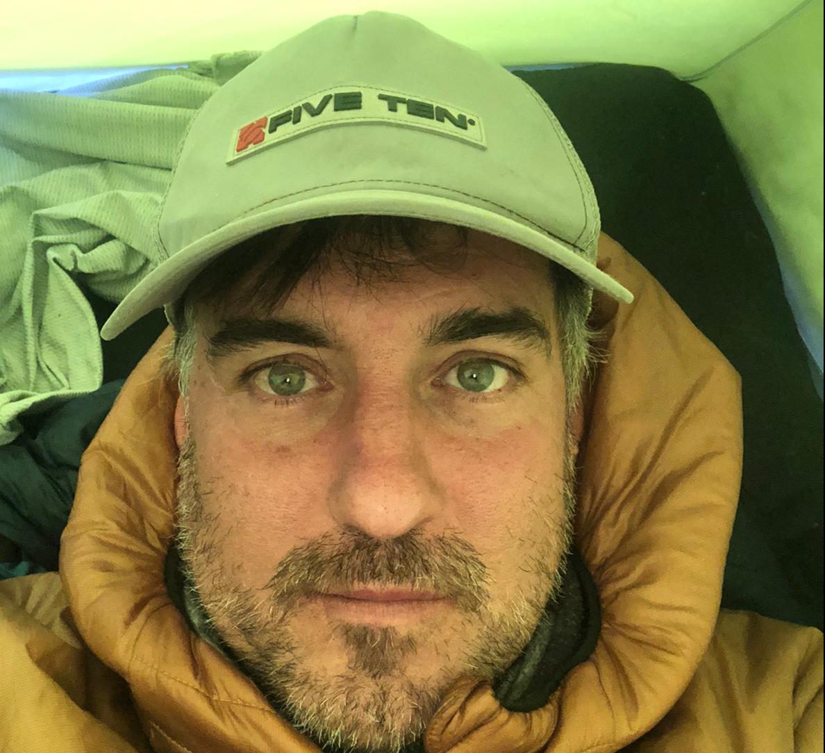 'Selfie' de Carlos Suárez en la expedición al Pamir para escalar la Torre de Rusia. Foto: Cedida