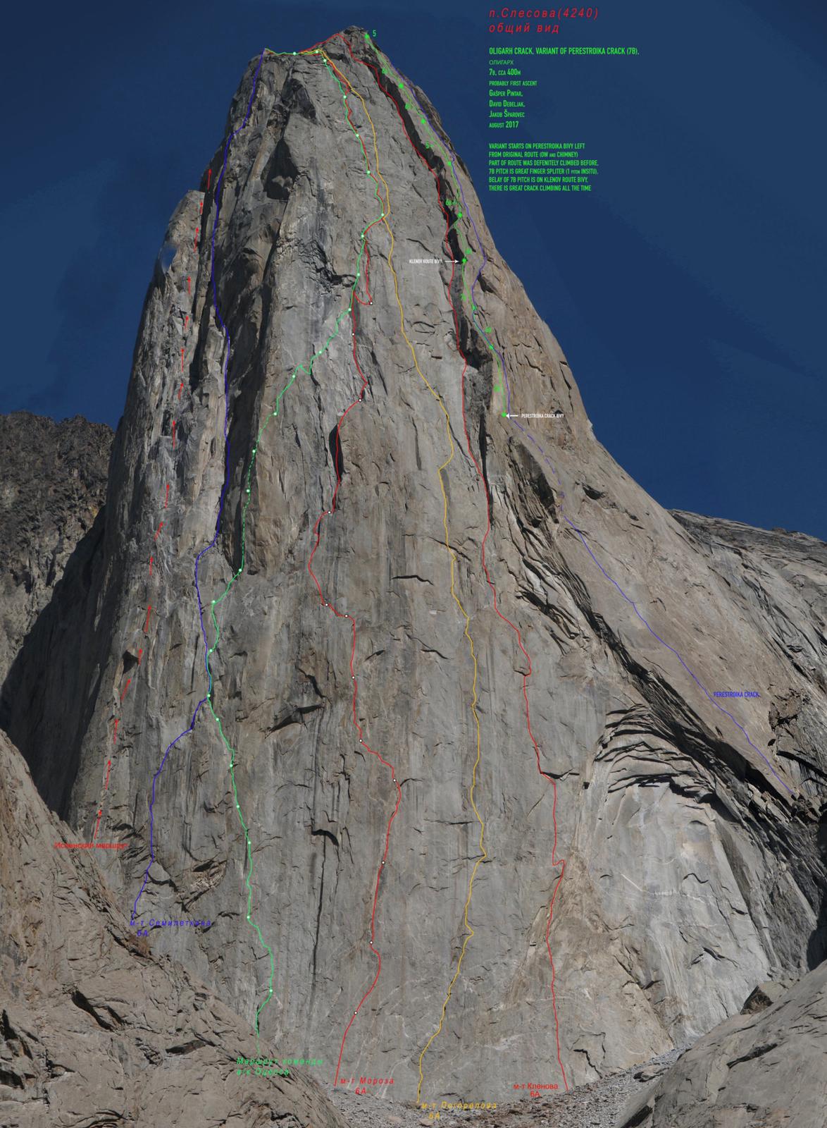 Imagen de la Torre de Rusia escalada por la cordada conformada por Suárez, Ortiz y Merino. Foto: Cedida