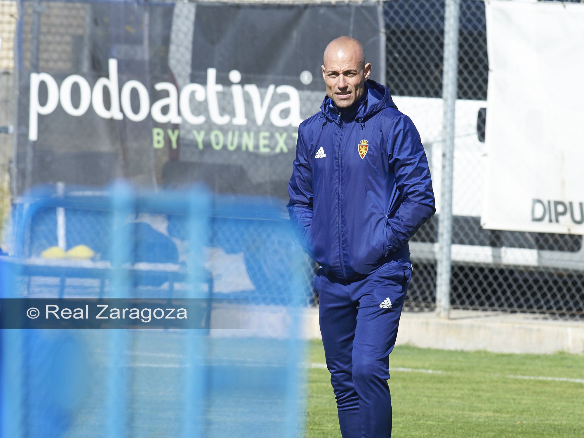 César Láinez en su etapa como técnico en el Real Zaragoza