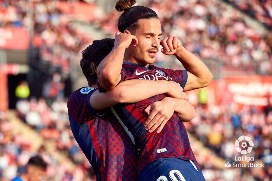 Seoane celebrando su gol ante el Girona. | Foto: LaLiga