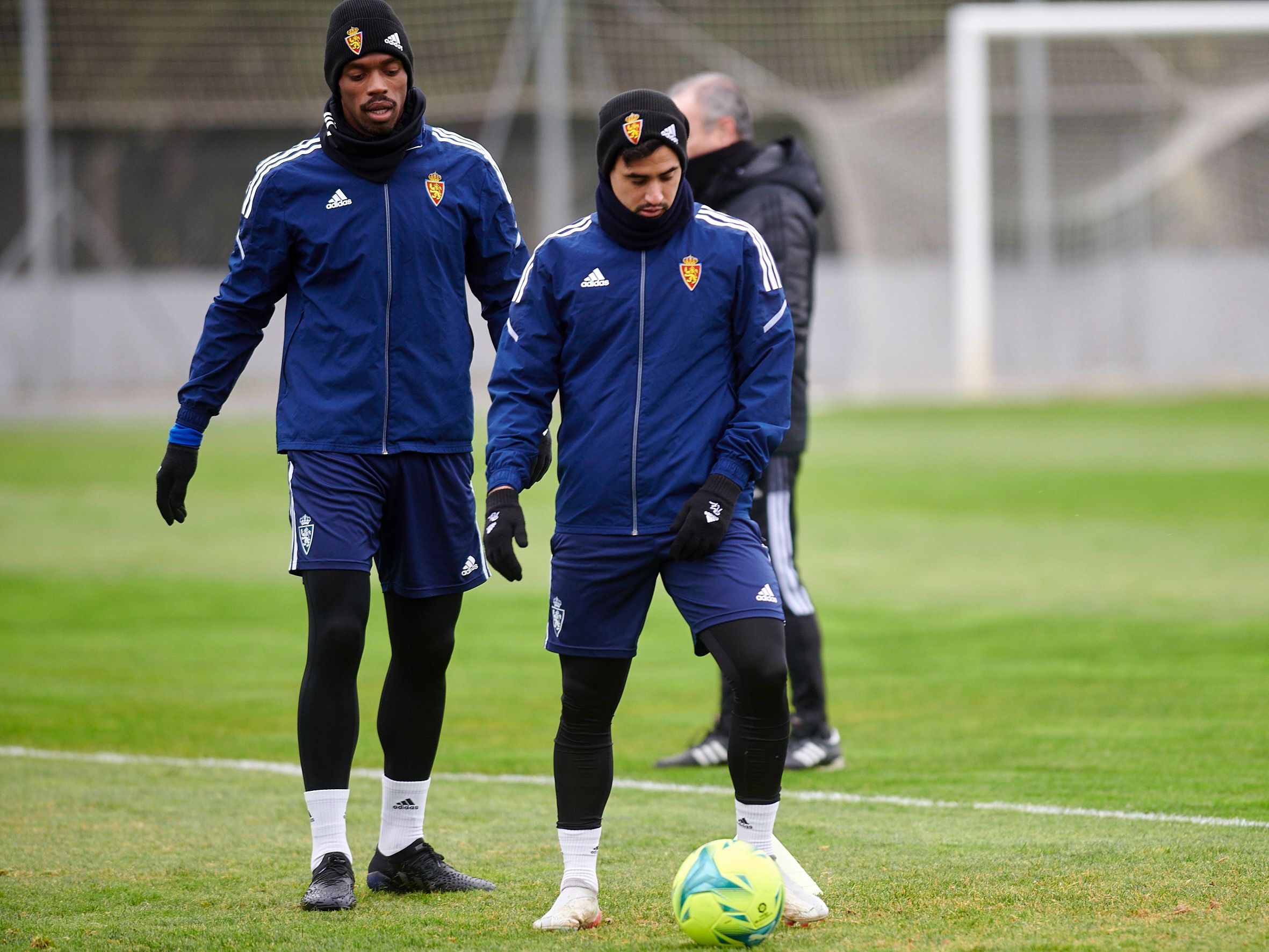 Nano Mesa y Jair Amador, antes del Zaragoza vs Tenerife