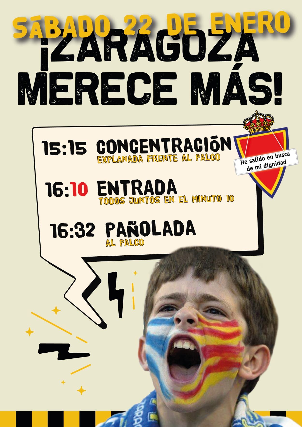 Cartel de protesta para el 22 de enero