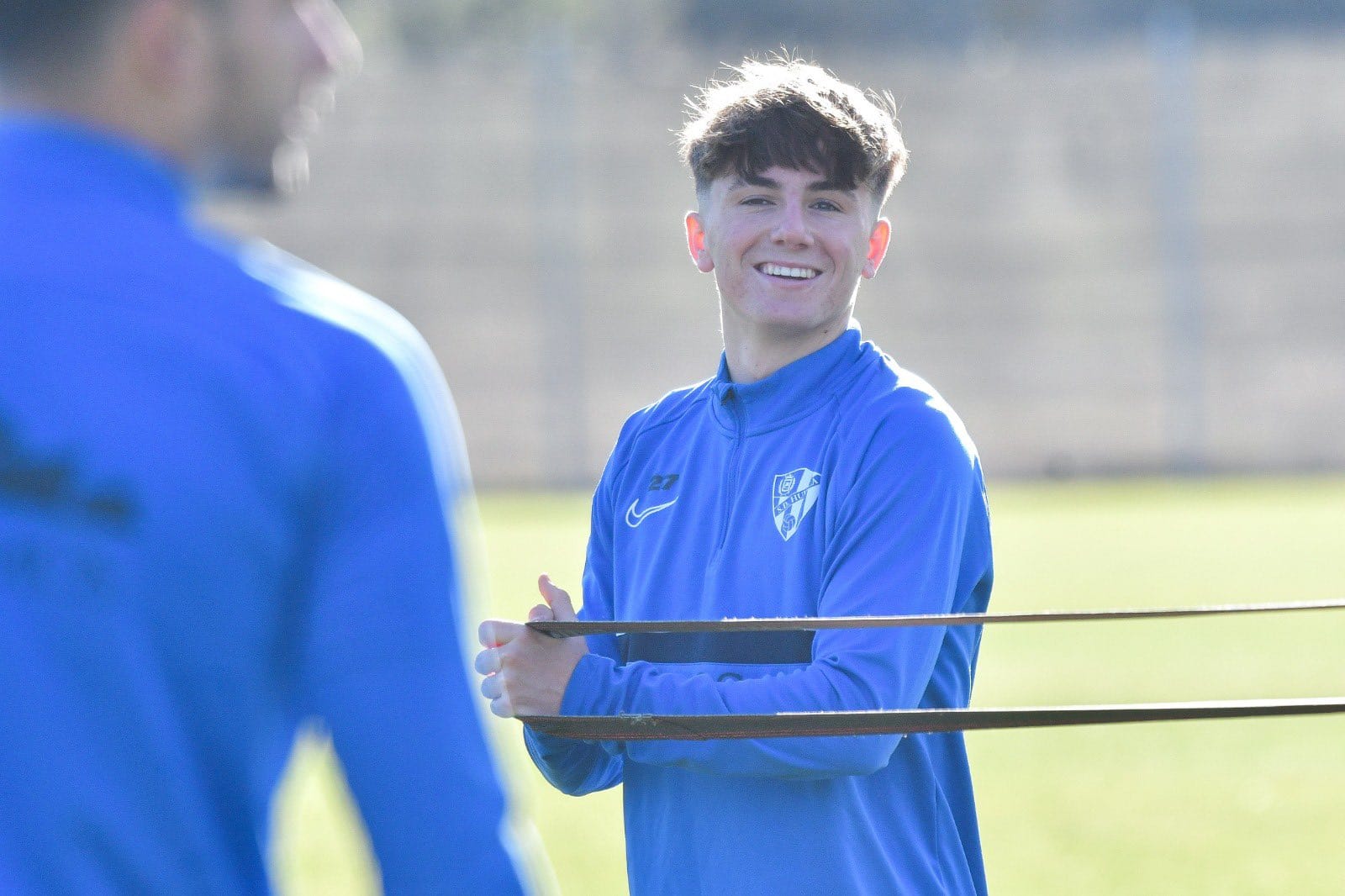 Manu Rico en el entrenamiento del equipo aragonés. Foto: SD Huesca.