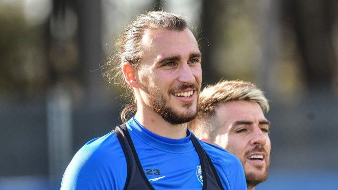 Ignasi Miquel en un entrenamiento oscense. Foto: SD Huesca.