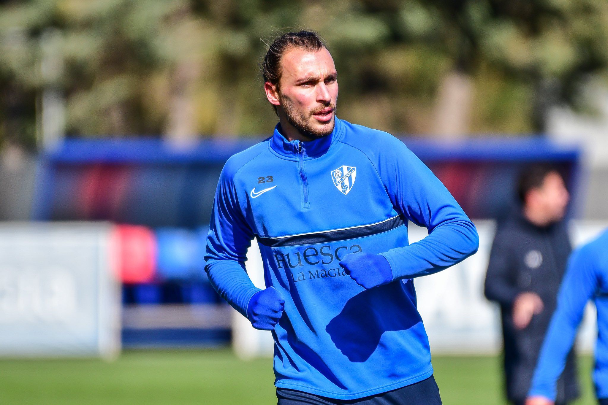 Ignasi Miquel en pleno entrenamiento. Foto: SD Huesca.