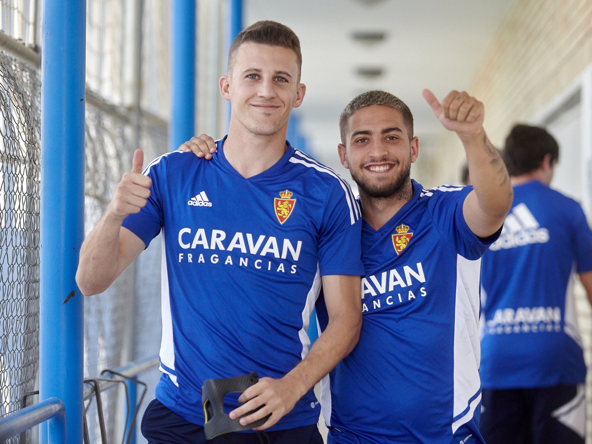 Luis Carbonell junto a Carlos nieto en un entrenbamiento | Real Zaragoza