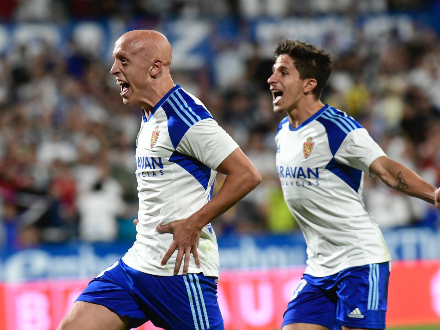 Mollejo y Simeone celebran el tanto de la victoria || Foto: RZ