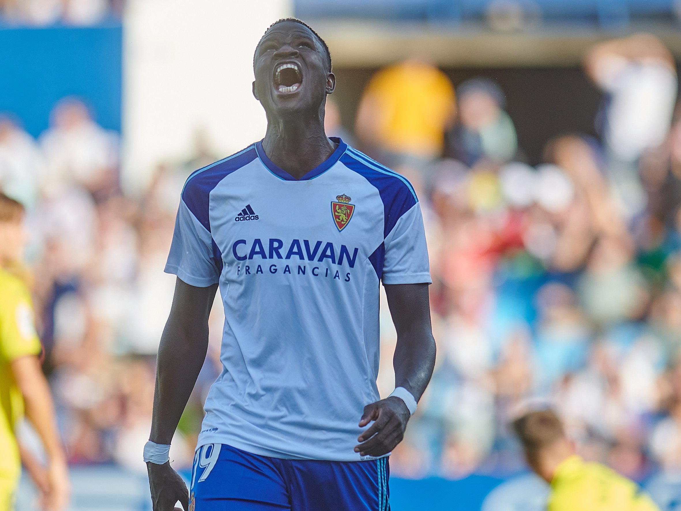 Pape Gueye se lamenta tras una acción ante el Villarreal 'B' || Foto: RZ