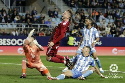 Valentín Vada en el Málaga - Real Zaragoza.