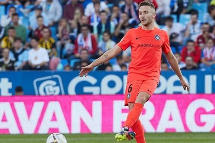 Marc Aguado en La Romareda. Imagen: FC Andorra.