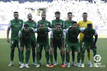 Once inicial de la SD Huesca en el partido contra el Málaga en La Rosaleda. Foto: LaLiga