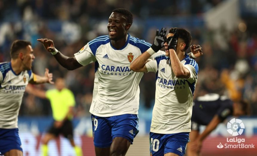 Bermejo celebrando un gol con el Real Zaragoza | La Liga