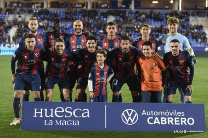 Once del Huesca inicial contra el Racing Ferrol. Foto: LaLiga