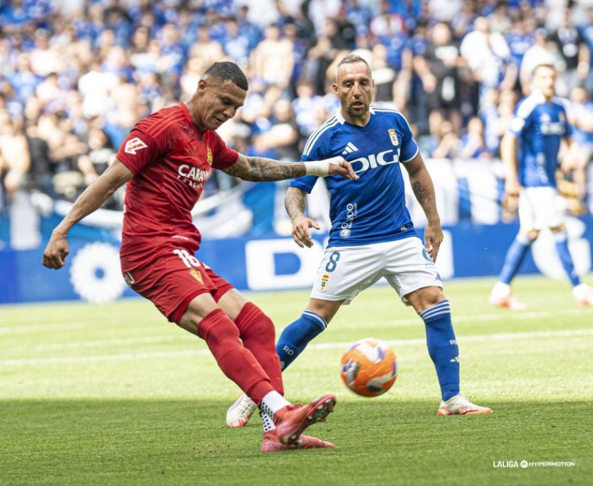 El Real Zaragoza encajó el gol del Oviedo en el tramo final del partido | FOTO LaLiga