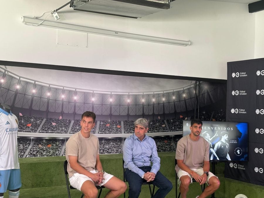 Txema Indias, junto a Paulino y Pomares (Foto: SportAragon, Palmadas Al Viento)